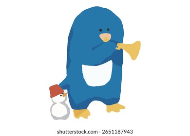 penguin playing trumpet wind ensemble