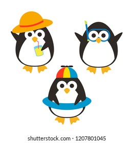 Penguin pose character illustration
