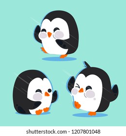 Penguin pose character illustration