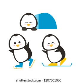 Penguin pose character illustration
