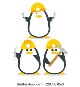 Penguin pose character illustration