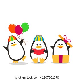 Penguin pose character illustration