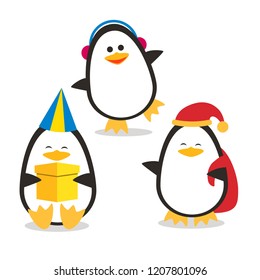 Penguin pose character illustration