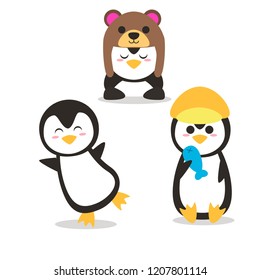 Penguin pose character illustration