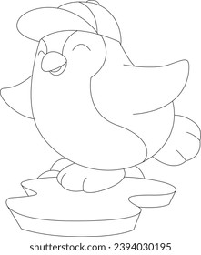 Penguin Pupil Cap School Animal Vector Graphic Art Illustration