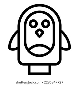 Penguin puppet icon outline vector. Show toy. Doll stage