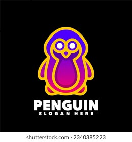 Penguin red gradient logo colorful