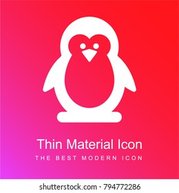 Penguin red and pink gradient material white icon minimal design