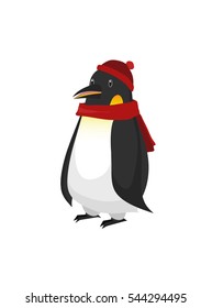Penguin with red scarf.
