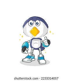 the penguin robot character. cartoon mascot vector