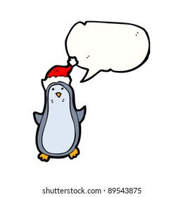 penguin in santa hat