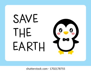 penguin save the earth wallpaper graphic vector