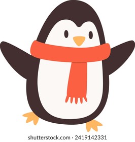 Pingüino Con Ilustración Del Vector De Escarcha