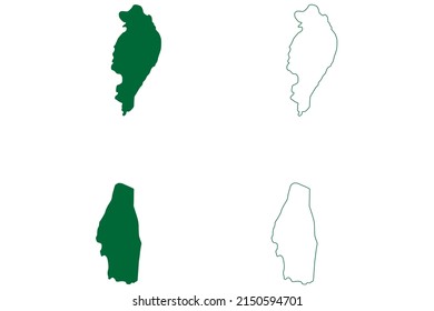 Penguin and Seal island (Republic of Namibia) map vector illustration, scribble sketch map