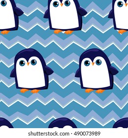 penguin seamless, background with penguins