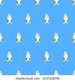 Penguin seamless pattern animal stands cartoon illustration