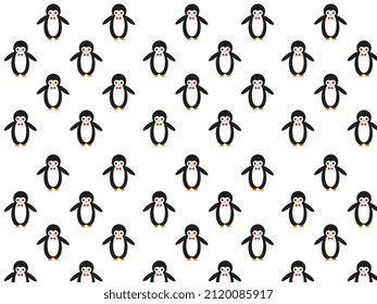 penguin seamless pattern background. cute cartoon black and white penguins vector illustration