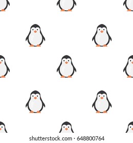 Penguin seamless pattern background flat design