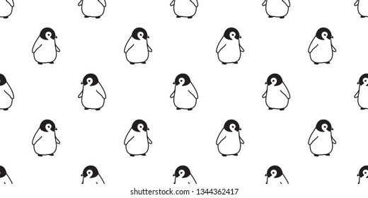 penguin Seamless pattern vector cartoon fish salmon bird tile background scarf isolated repeat wallpaper illustration