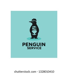 penguin service logo design unique