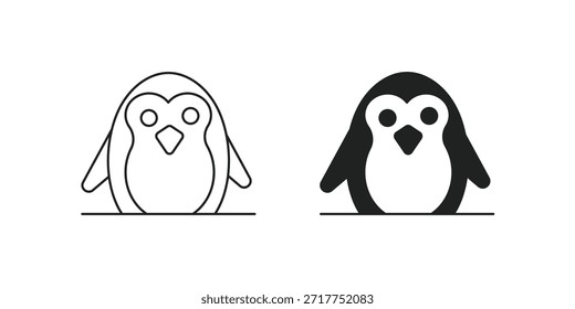 Icono de conjunto de pingüino con fondo blanco Vector Ilustración de stock