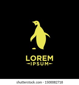 penguin set of jump to swimming  logo icon designs vector illustration silhouette