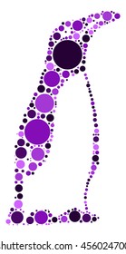 penguin shape vector design by color point