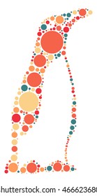 penguin shape vector design by color point