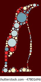 penguin shape vector design by color point