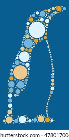 penguin shape vector design by color point