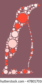 penguin shape vector design by color point
