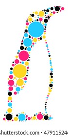 penguin shape vector design by color point