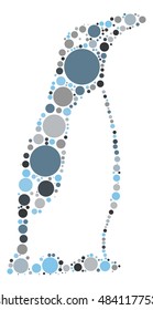 penguin shape vector design by color point