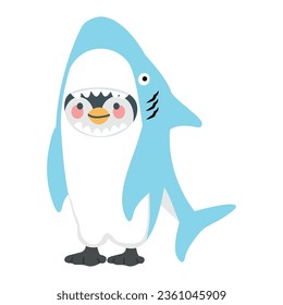 penguin in shark animal costume