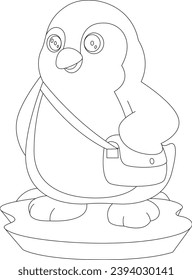 Penguin Shoulder bag Animal Vector Graphic Art Illustration