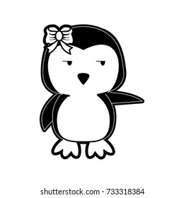 penguin side eye pointing to the side  cute animal cartoon icon 