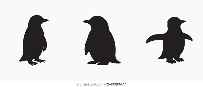 Ilustración vectorial de Paquete de silueta de pingüino