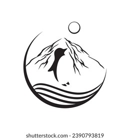 penguin silhouette design. animal Antarctica  sign and symbol.