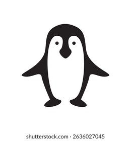 penguin silhouette design. Antarctic animal sign and symbol.
