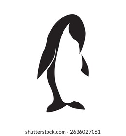 penguin silhouette design. Antarctic animal sign and symbol.