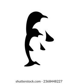 penguin silhouette design. penguin family sign and symbol.