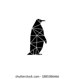 penguin silhouette geometric vector. animal icon glyph style