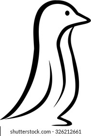 Penguin silhouette handdrawn
