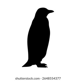 Penguin silhouette icon vector flat design on white background