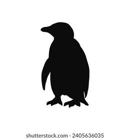 penguin silhouette isolated on transparent background