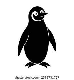 penguin silhouette isolated on white background	