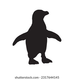 Penguin silhouette set collection isolated black on white background vector illustration