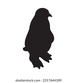 Penguin silhouette set collection isolated black on white background vector illustration