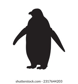 Penguin silhouette set collection isolated black on white background vector illustration