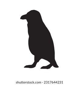 Penguin silhouette set collection isolated black on white background vector illustration